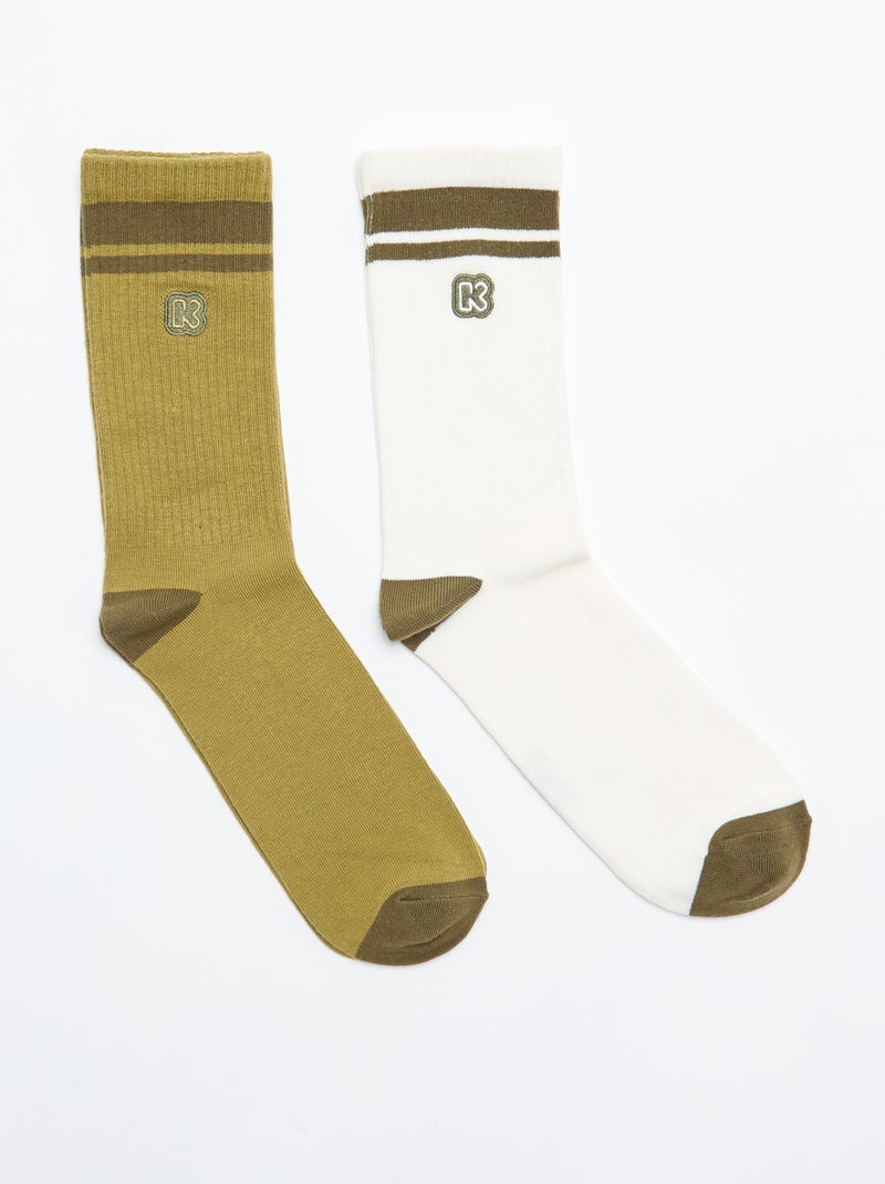 Lot de 2 paires de chaussettes homme - Kiabi Vert - Kiabi