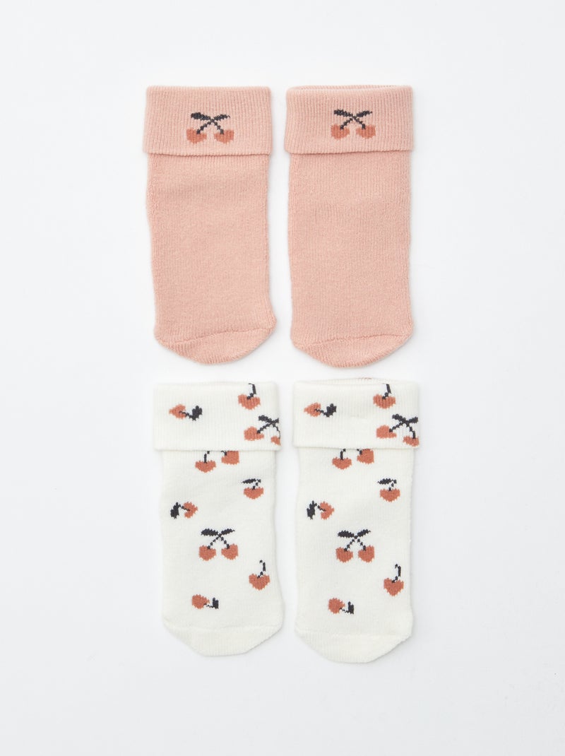 Lot de 2 paires de chaussettes naissance Blanc - Kiabi
