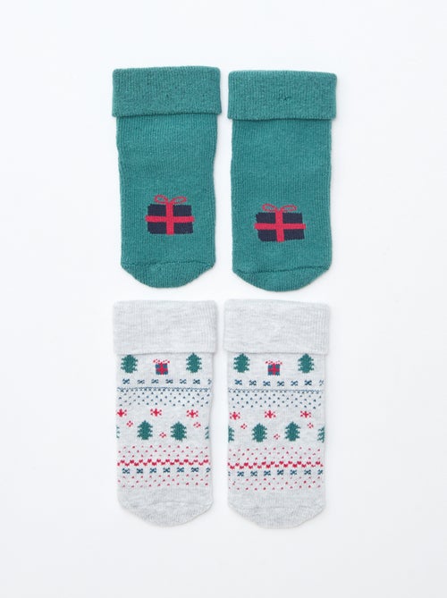 Lot de 2 paires de chaussettes naissance - Kiabi