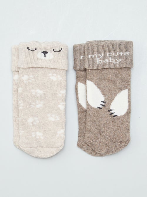 Lot de 2 paires de chaussettes naissance - Kiabi