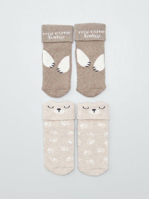 Lot de 2 paires de chaussettes naissance - Kiabi