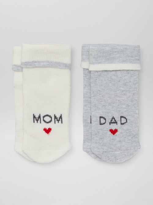Lot de 2 paires de chaussettes naissance - Kiabi