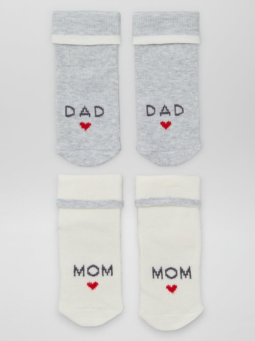 Lot de 2 paires de chaussettes naissance - Kiabi