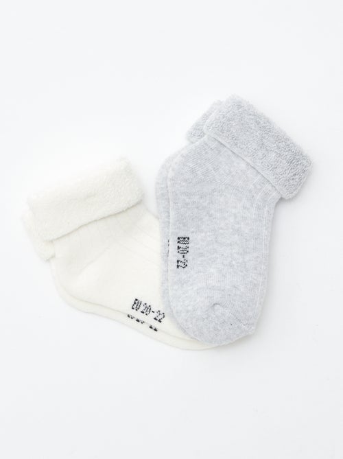 Lot de 2 paires de chaussettes naissance - Kiabi