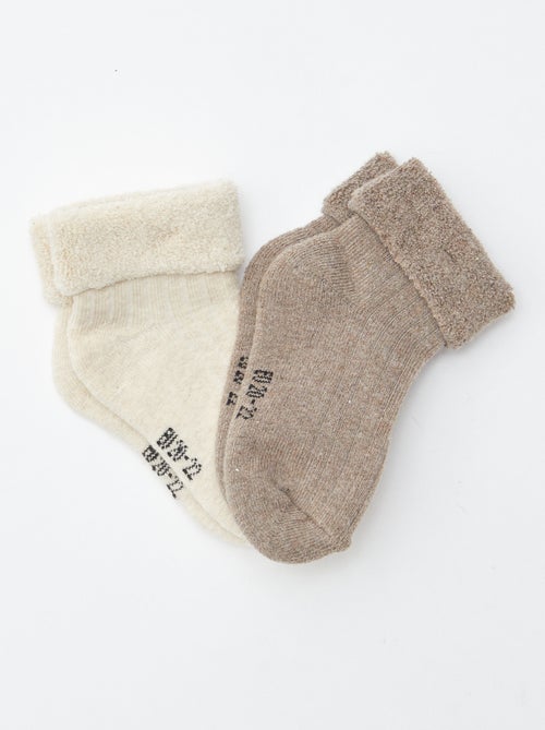 Lot de 2 paires de chaussettes naissance - Kiabi