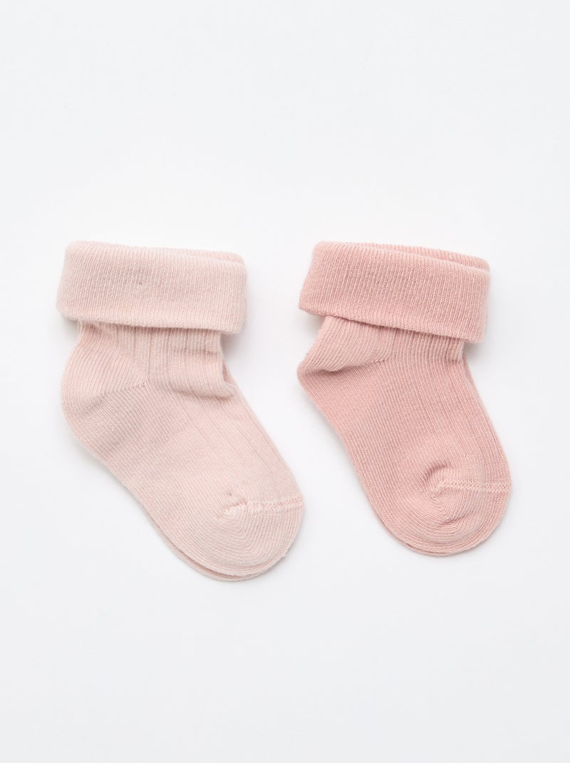 Lot de 2 paires de chaussettes Rose - Kiabi