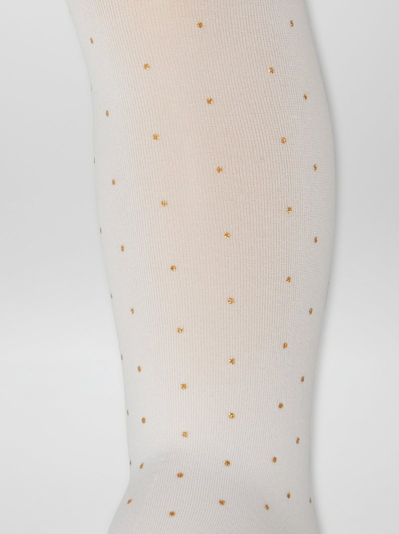 Lot de 2 paires de collants légers fantaisie Blanc - Kiabi