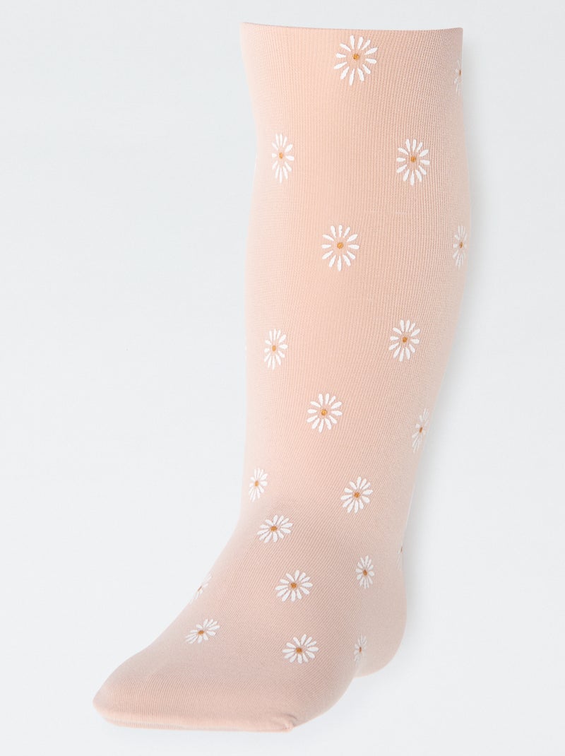 Lot de 2 paires de collants légers fantaisie Blanc - Kiabi