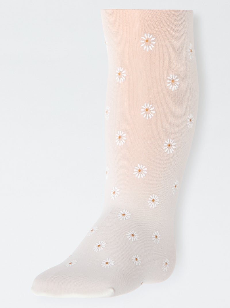 Lot de 2 paires de collants légers fantaisie Blanc - Kiabi