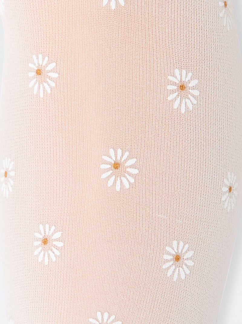 Lot de 2 paires de collants légers fantaisie Blanc - Kiabi