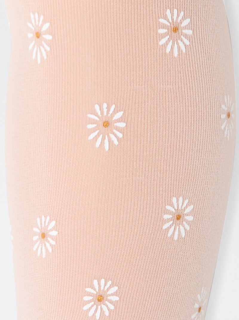 Lot de 2 paires de collants légers fantaisie Blanc - Kiabi