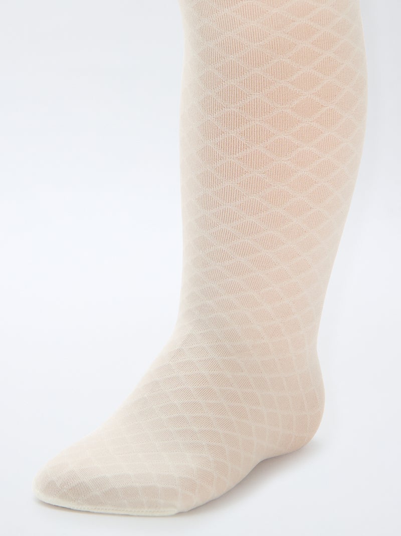 Lot de 2 paires de collants légers fantaisie Marine - Kiabi