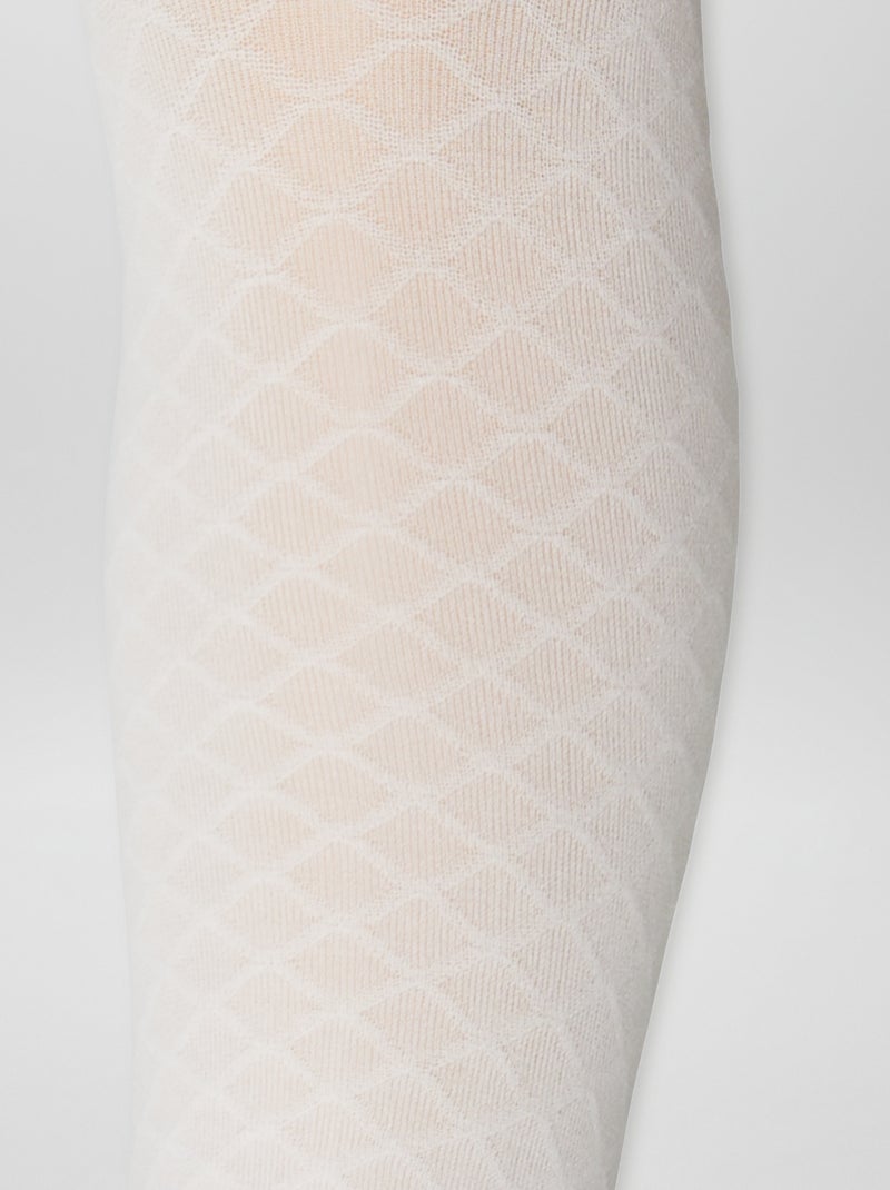 Lot de 2 paires de collants légers fantaisie Marine - Kiabi