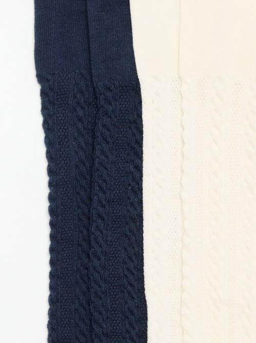 Lot de 2 paires de collants maille fantaisie - Kiabi