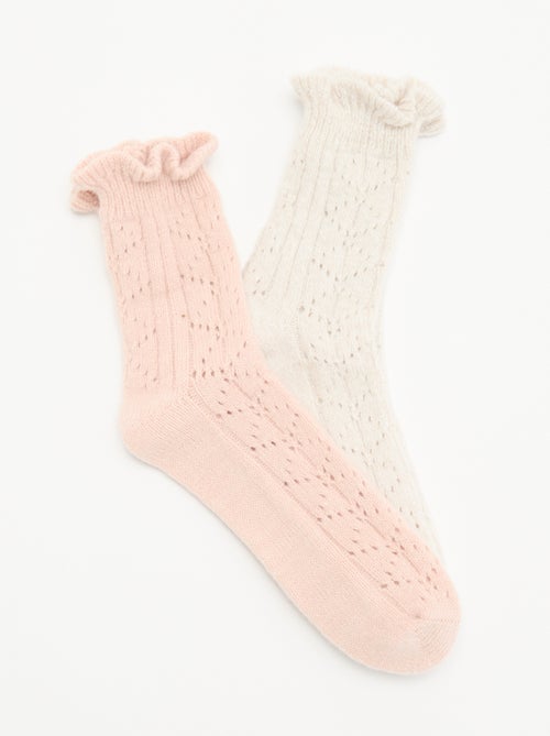 Lot de 2 paires de mi-chaussettes fantaisie - Kiabi
