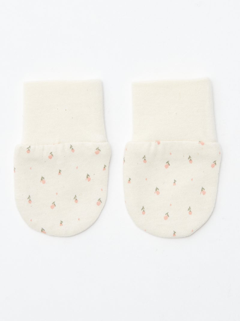 Lot de 2 paires de moufles anti-griffes Beige/rose - Kiabi