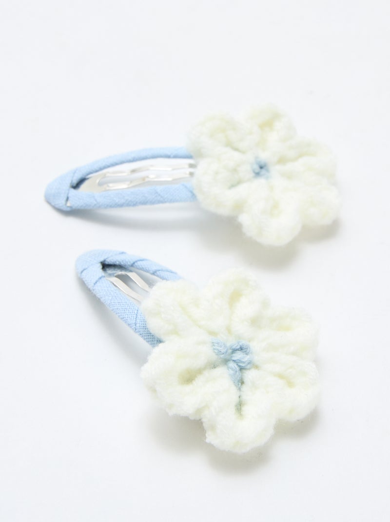 Lot de 2 pinces clic clac en macramé Blanc - Kiabi