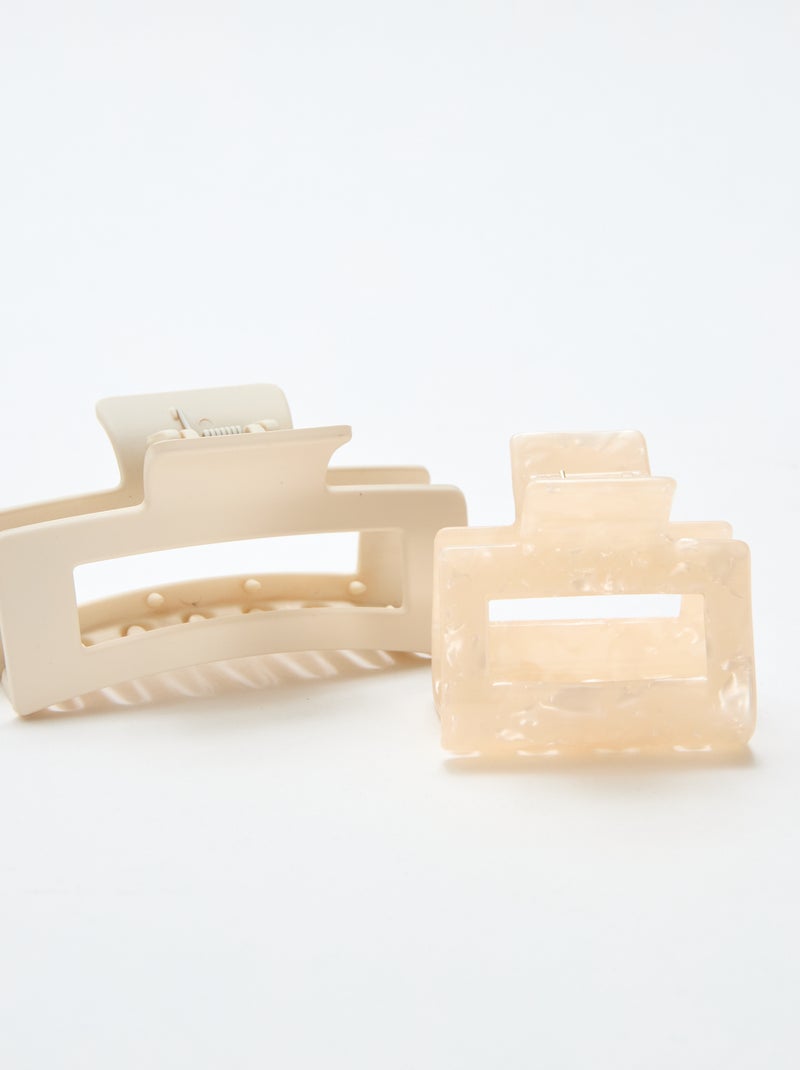 Lot de 2 pinces crabe Beige - Kiabi