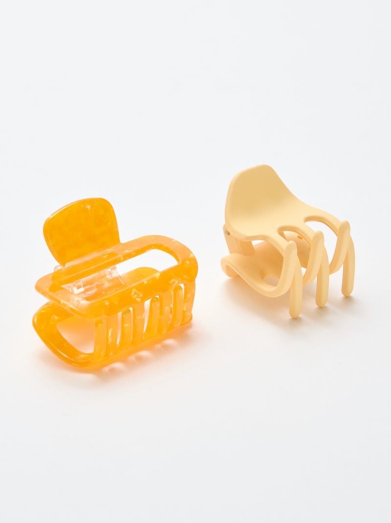 Lot de 2 pinces crabe fantaisie Orange - Kiabi