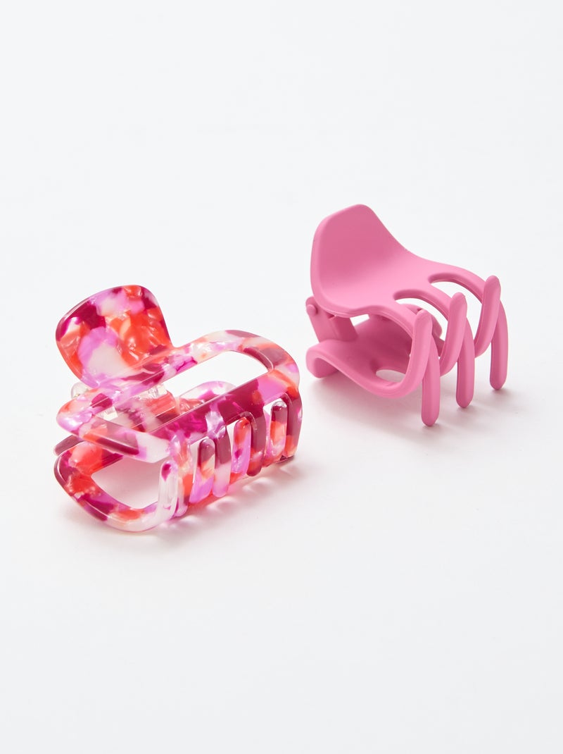 Lot de 2 pinces crabe fantaisie Rose - Kiabi