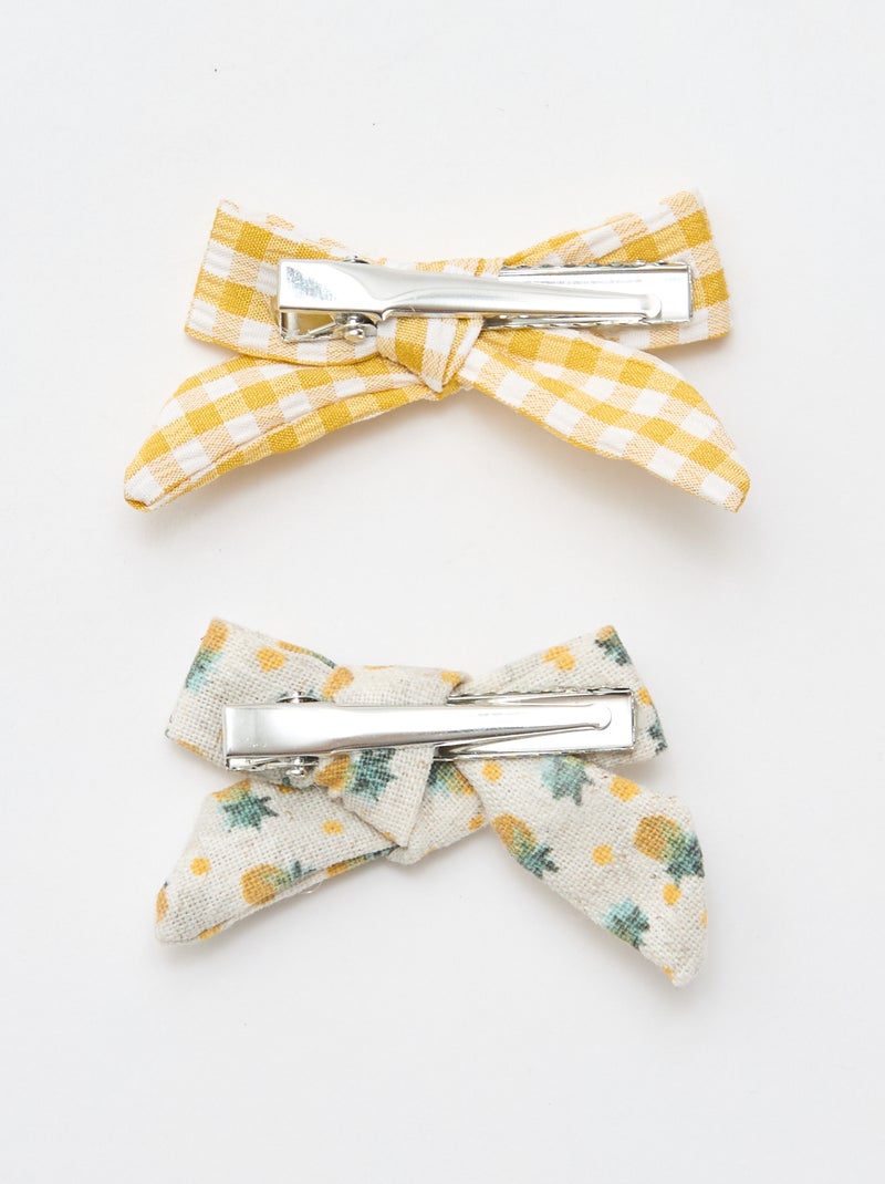 Lot de 2 pinces croco à noeuds Jaune - Kiabi
