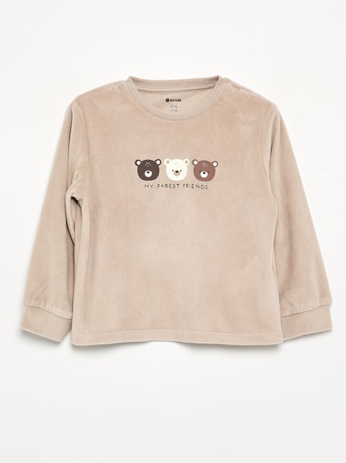 Lot de 2 pyjamas 2 pièces en polaire imprimé - Kiabi