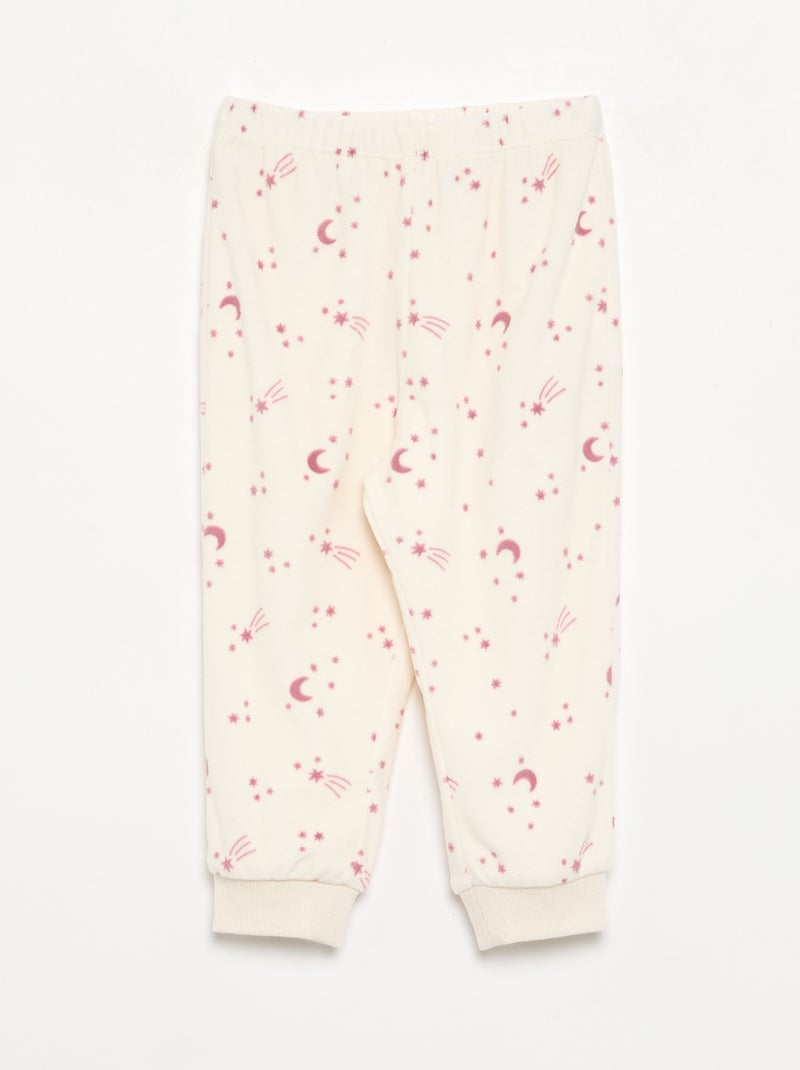 Lot de 2 pyjamas 2 pièces en polaire imprimé Rose - Kiabi