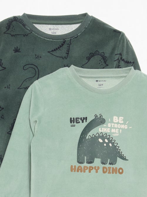 Lot de 2 pyjamas 2 pièces en polaire imprimé - Kiabi