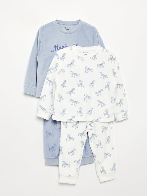Lot de 2 pyjamas 2 pièces en polaire imprimé - Kiabi