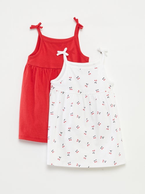 Lot de 2 robes à bretelles avec noeuds - Kiabi
