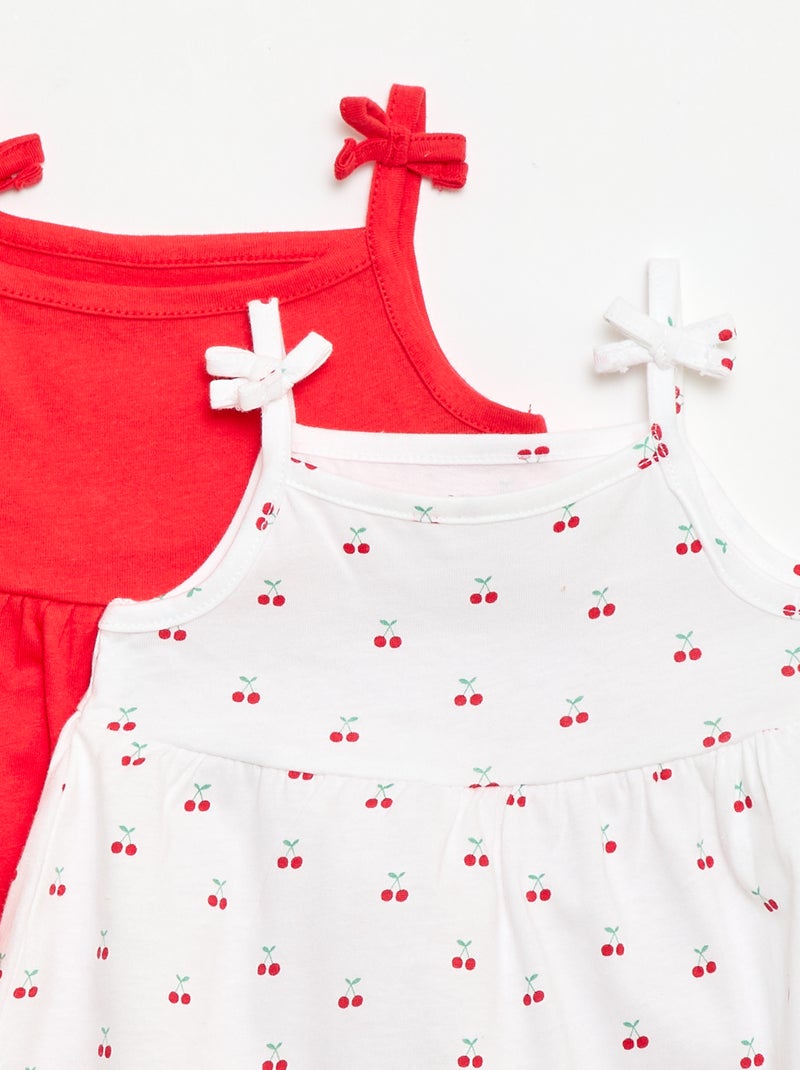 Lot de 2 robes à bretelles Blanc - Kiabi