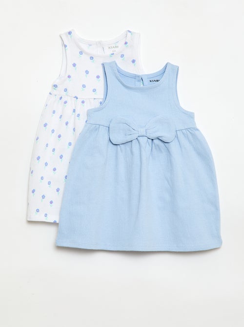 Lot de 2 robes avec nœud fantaisie - Kiabi