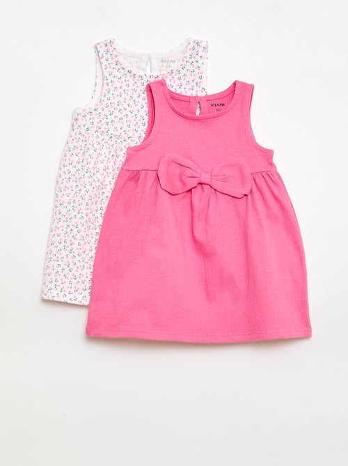 Lot de 2 robes avec nœud fantaisie - Kiabi