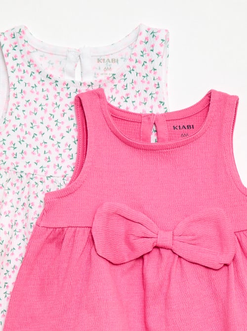 Lot de 2 robes avec nœud fantaisie - Kiabi