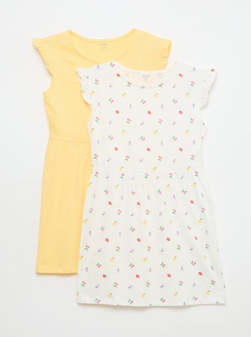 Lot de 2 robes en jersey sans manches avec volants - Kiabi