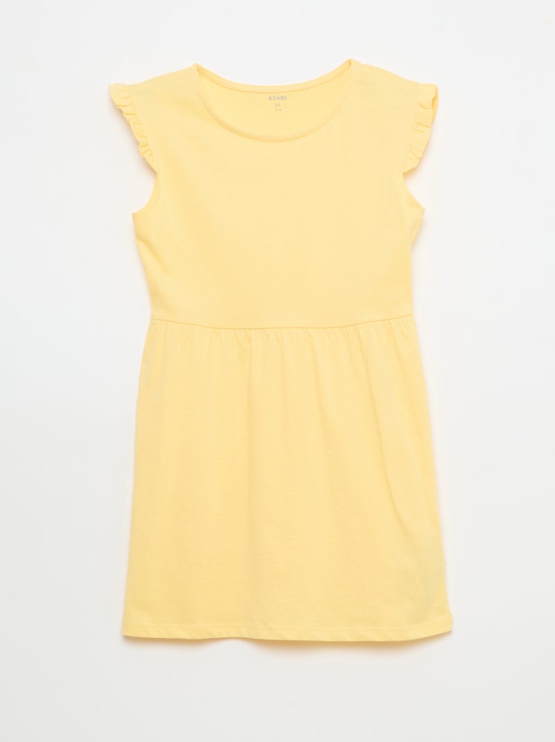 Lot de 2 robes en jersey sans manches avec volants Jaune - Kiabi