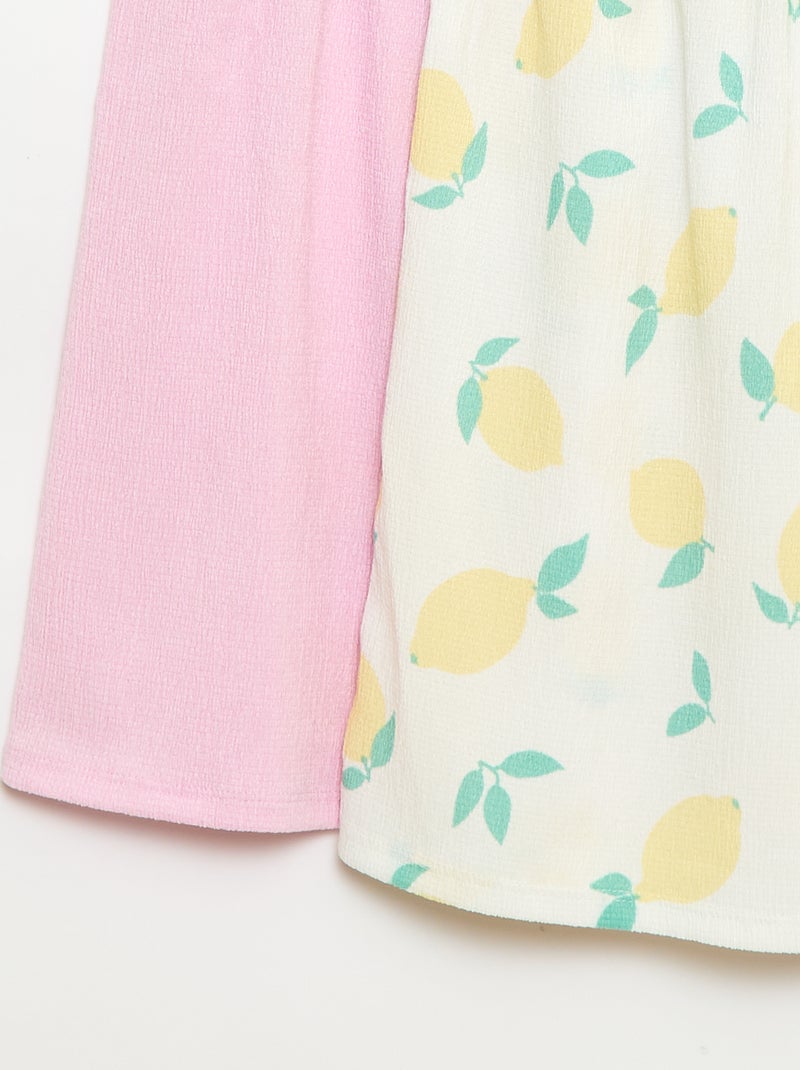 Lot de 2 robes en maille crêpée Blanc - Kiabi