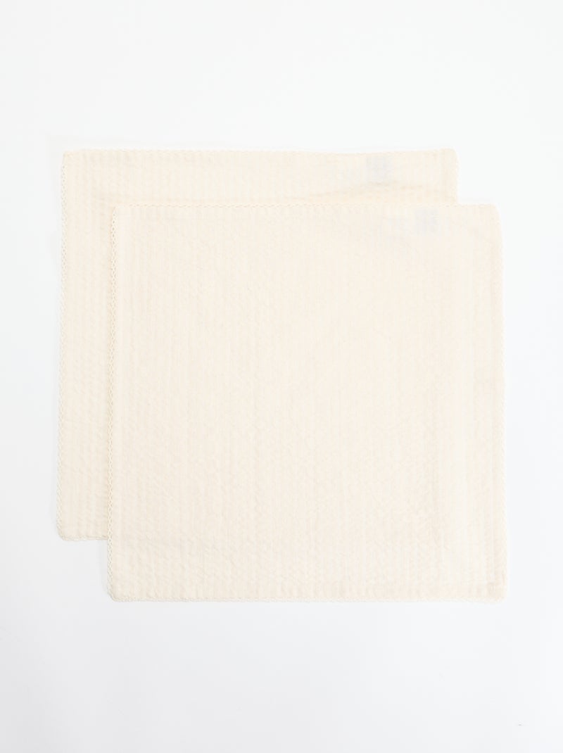 Lot de 2 serviettes de table en seersucker Beige - Kiabi