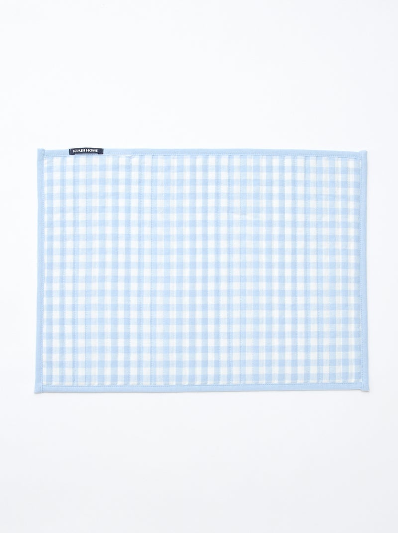 Lot de 2 sets de table à carreaux Bleu - Kiabi