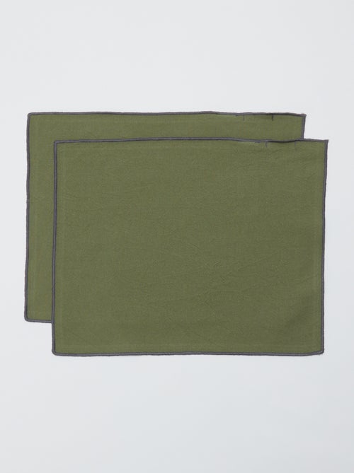 Lot de 2 sets de table/serviettes unis 2 en 1 32 x 40 cm - Kiabi Home - Kiabi