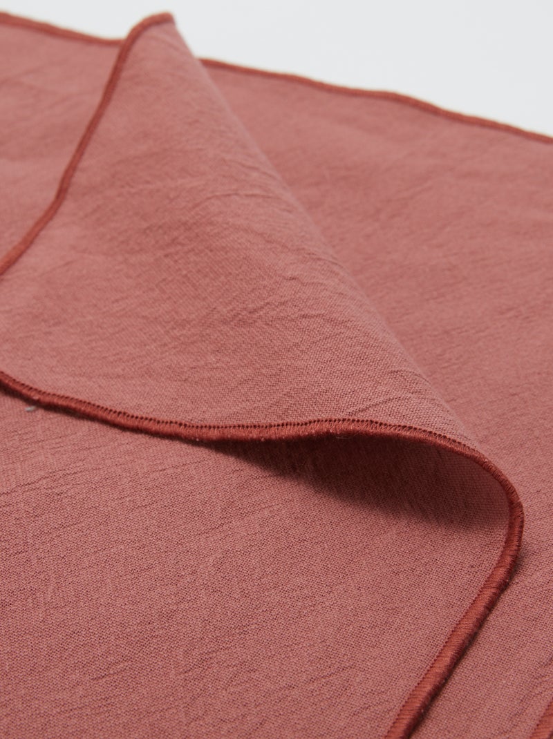 Lot de 2 sets de table/serviettes unis 2 en 1 32 x 40 cm - Kiabi Home Vieux rose - Kiabi