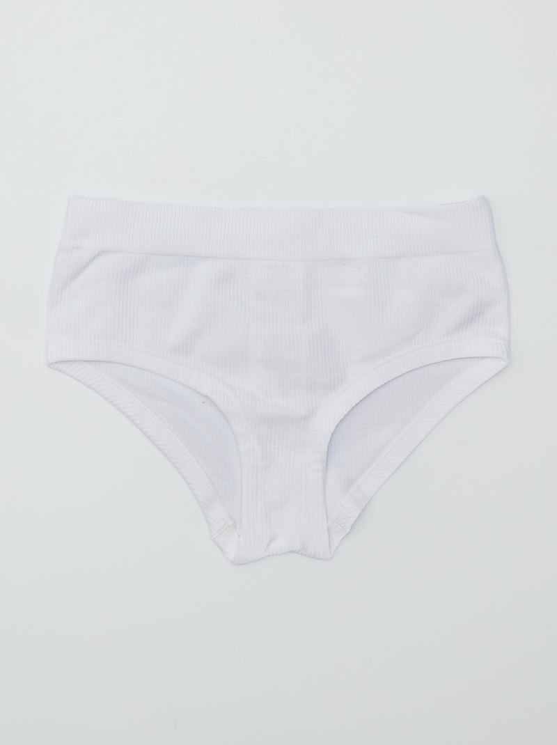 Lot de 2 shorties côtelés Blanc/noir - Kiabi