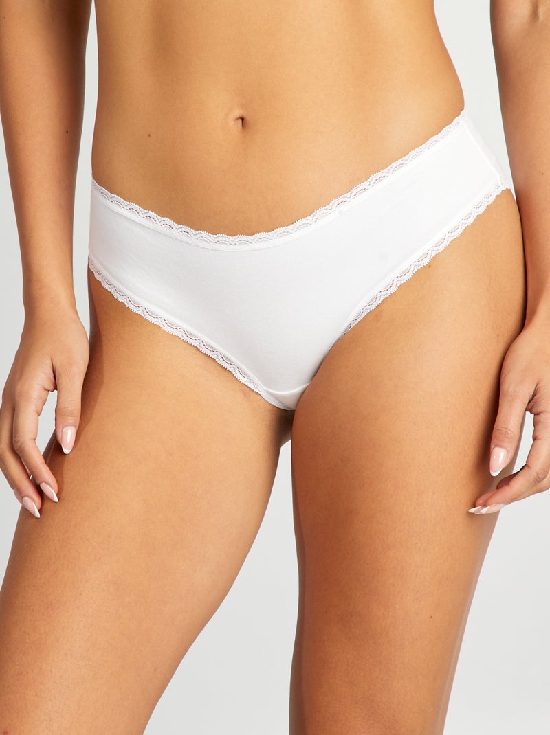Lot de 2 shorties coton Blanc - Kiabi