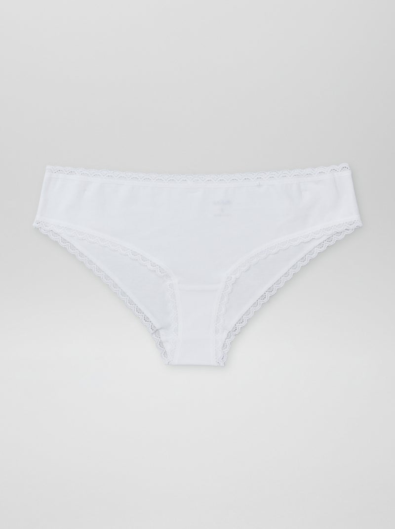 Lot de 2 shorties coton Blanc - Kiabi