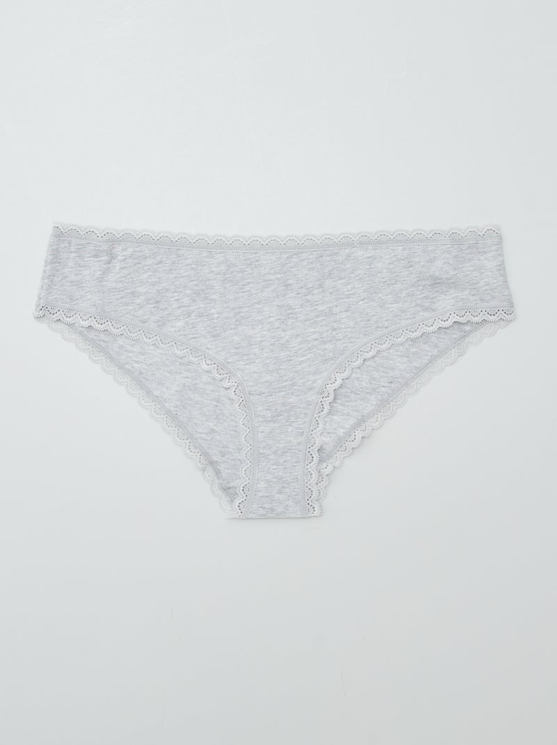 Lot de 2 shorties coton Gris - Kiabi