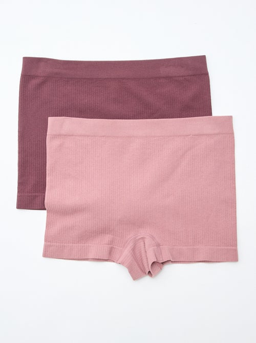 Lot de 2 shorties en maille côtelée - Kiabi