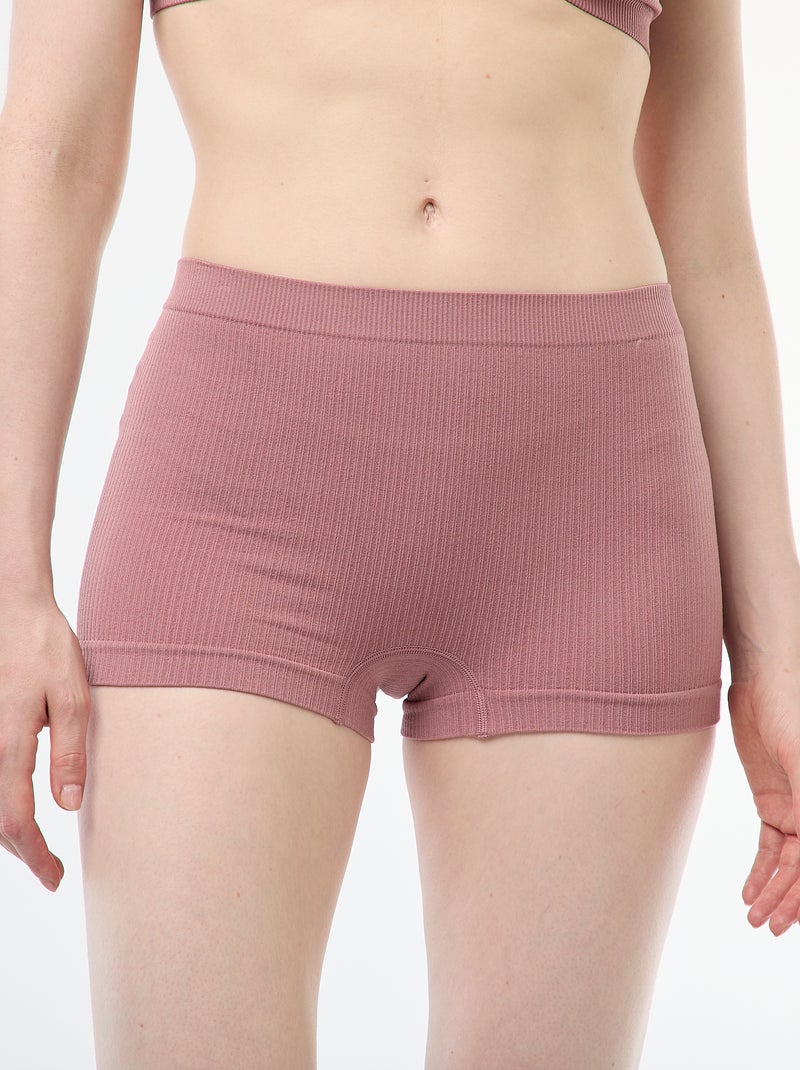 Lot de 2 shorties en maille côtelée Rose - Kiabi