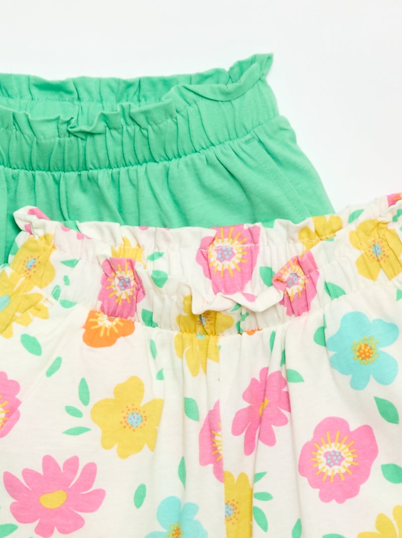 Lot de 2 shorts à la taille élastiquée Blanc - Kiabi