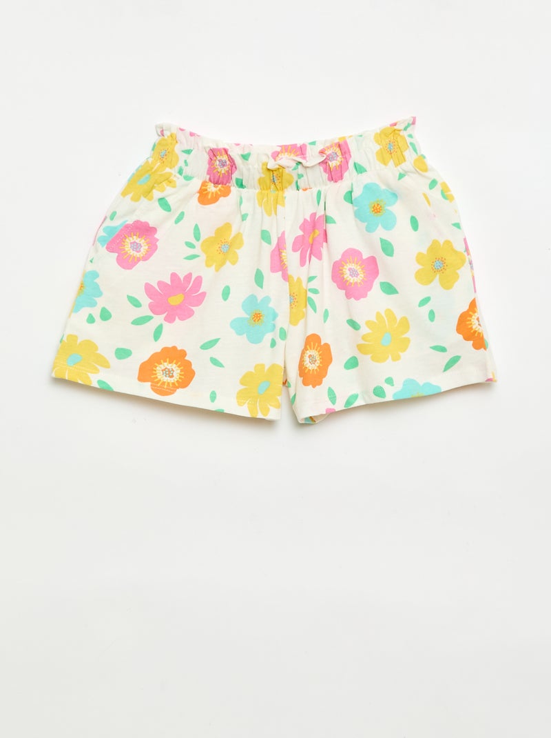 Lot de 2 shorts à la taille élastiquée Blanc - Kiabi