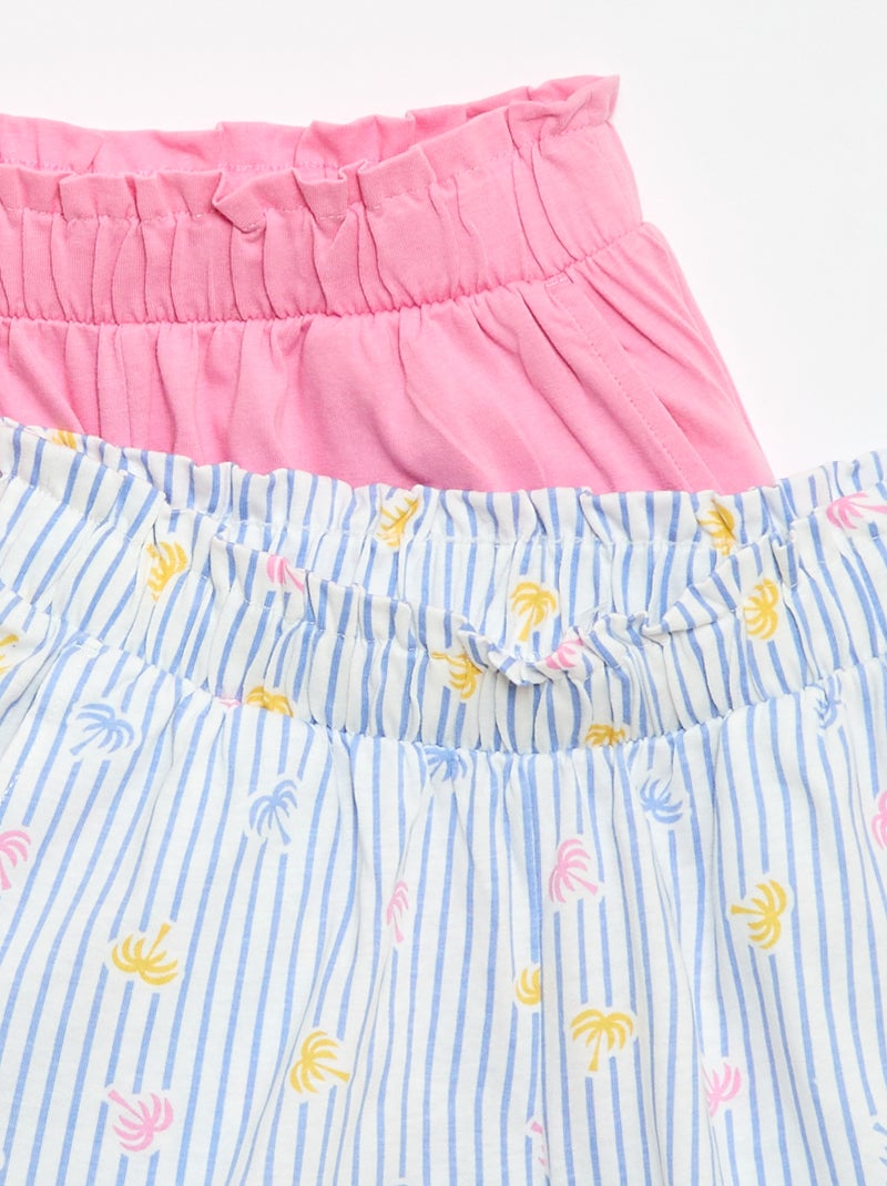 Lot de 2 shorts à la taille élastiquée Bleu - Kiabi